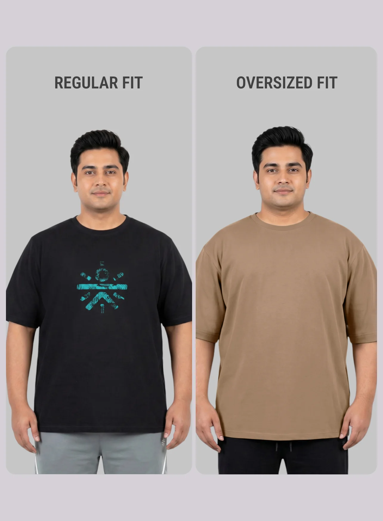 Men's Beige One More Rep Graphic Plus Size Oversized Fit T-shirt - Image 11