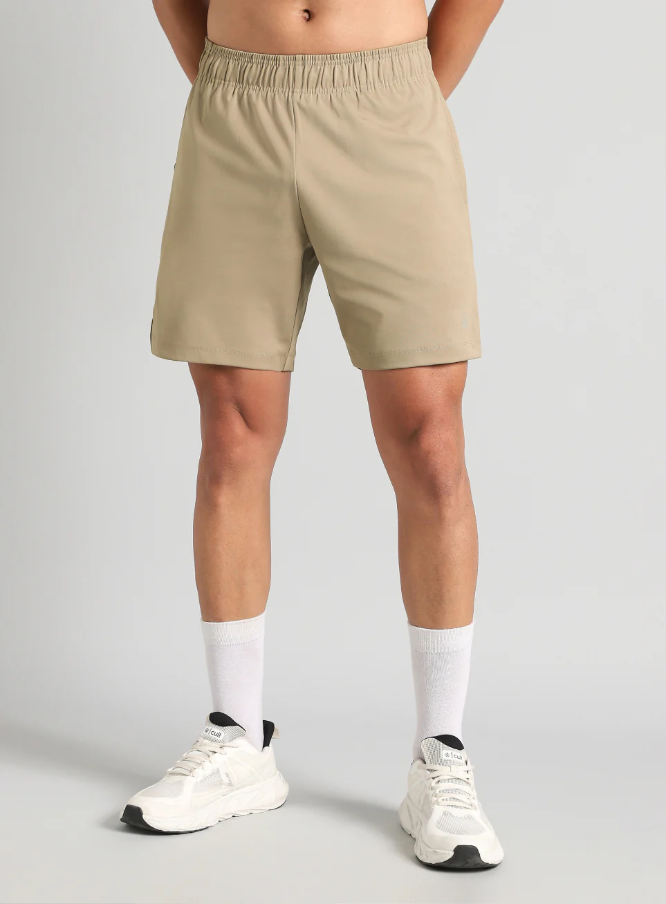 Men's Beige Pace Up Running Shorts - Image 4
