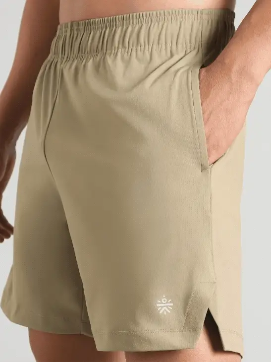Men's Beige Pace Up Running Shorts - Image 7