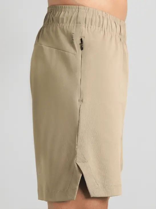 Men's Beige Pace Up Running Shorts - Image 9
