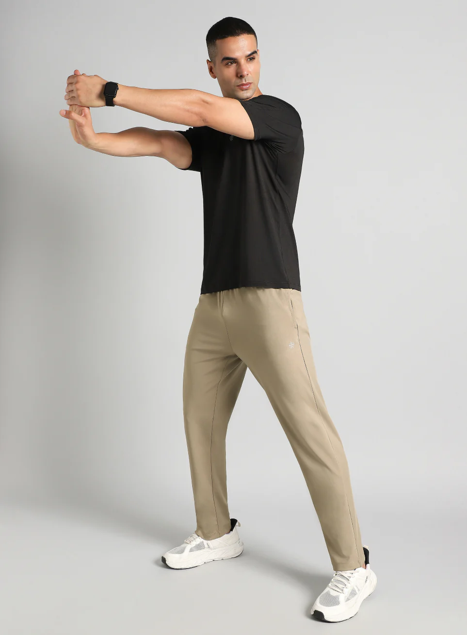 Men's Beige Runner's In Motion Graphic Trackpants - Image 2