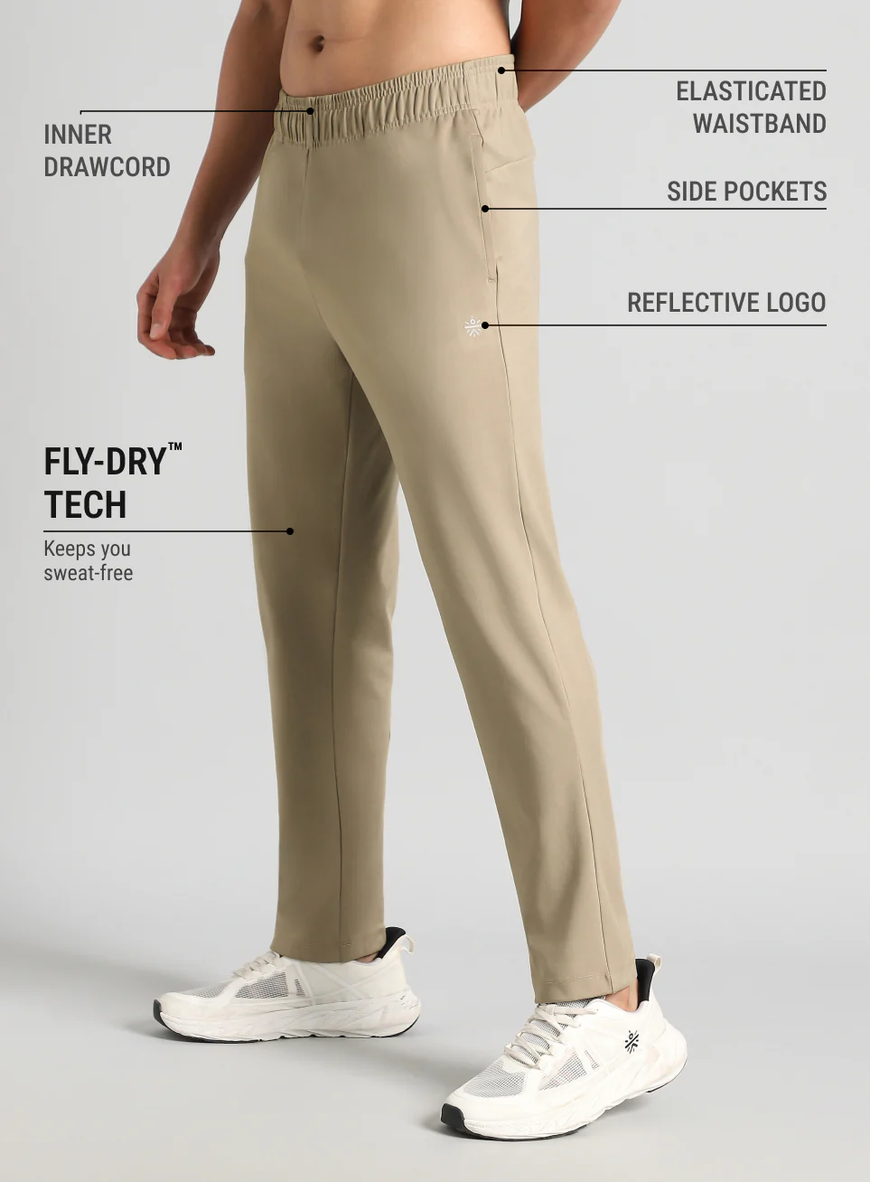 Men's Beige Runner's In Motion Graphic Trackpants - Image 5