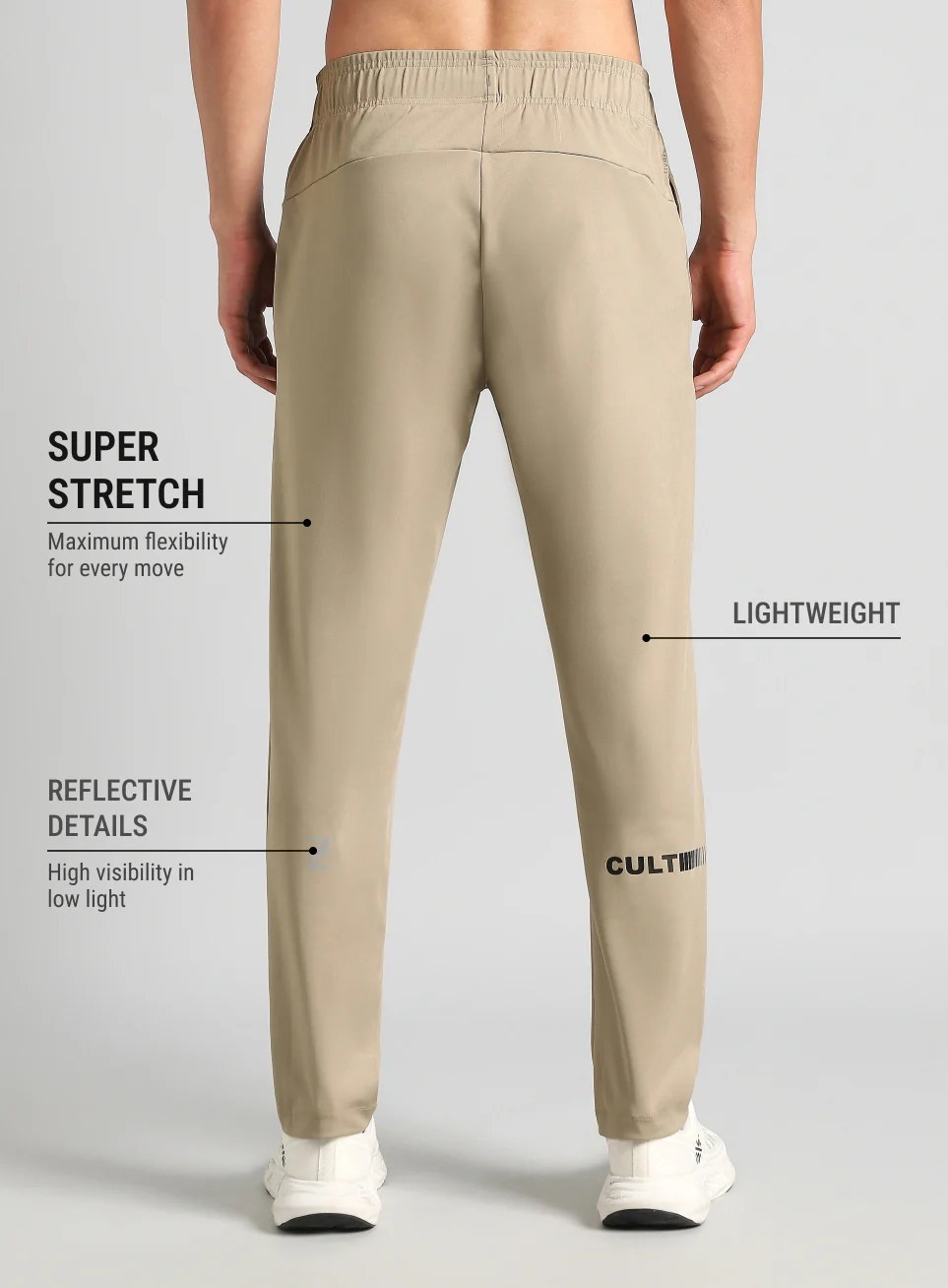 Men's Beige Runner's In Motion Graphic Trackpants - Image 6