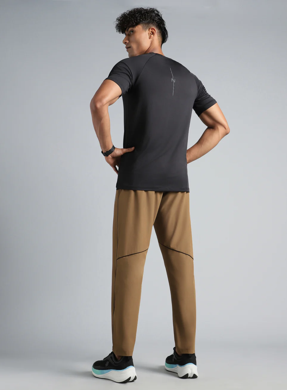 Men's Beige Speed Run Trackpants - Image 2