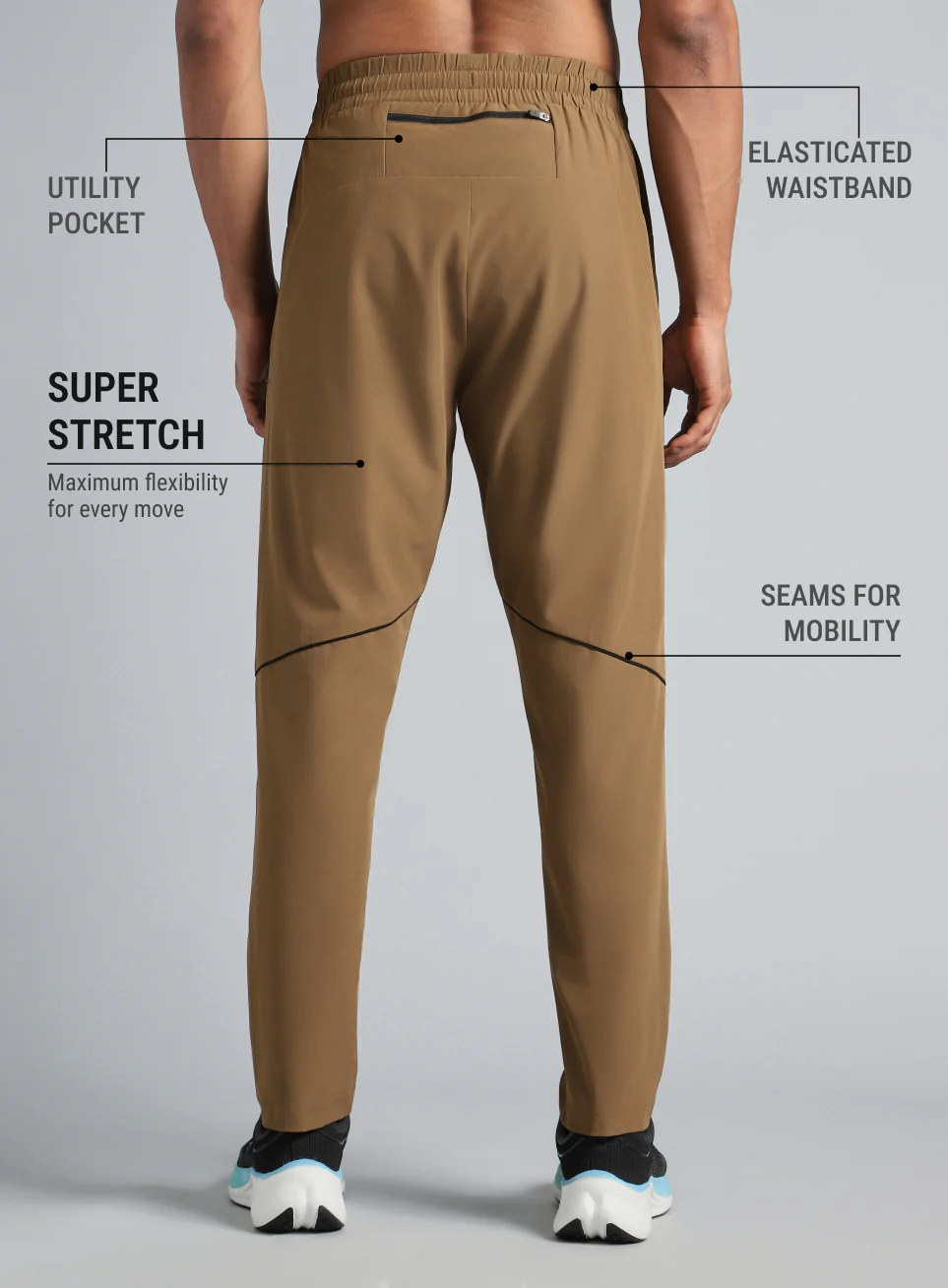 Men's Beige Speed Run Trackpants - Image 6