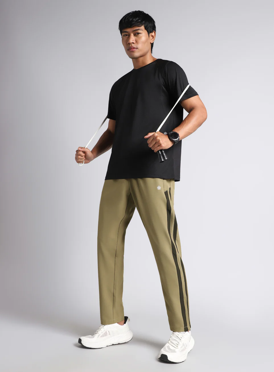 Men's Beige Sporty Training Trackpants - Image 2