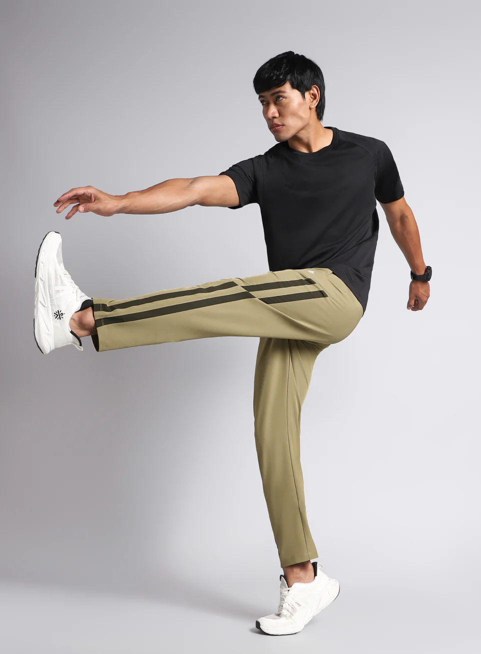 Men's Beige Sporty Training Trackpants - Image 3
