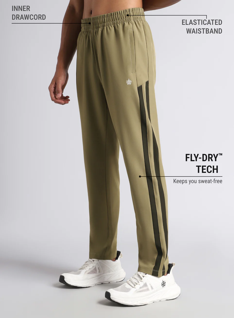 Men's Beige Sporty Training Trackpants - Image 5
