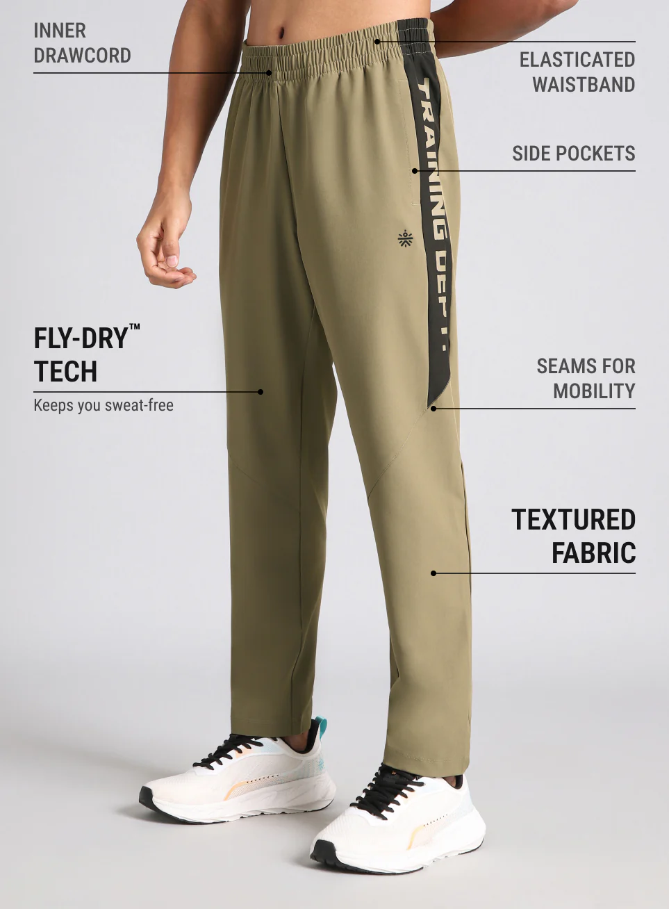 Men's Beige Training Department Trackpants - Image 5