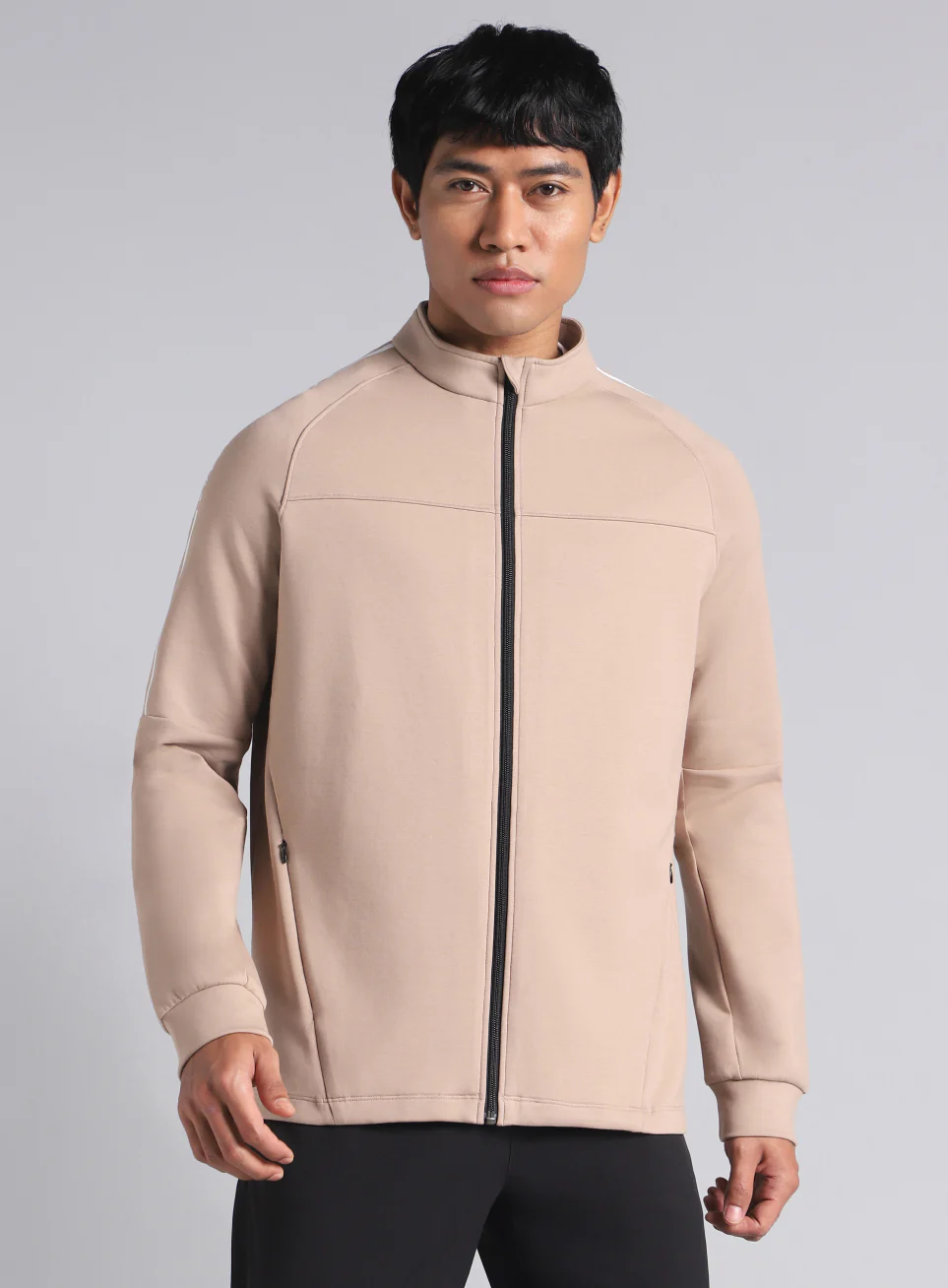 Men's Beige Training Essential Mid Layer Jacket - Image 4