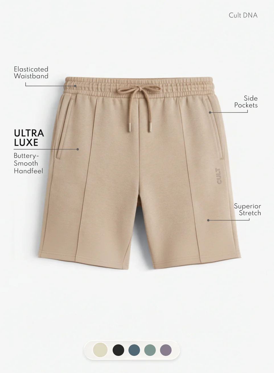 Men's Beige Ultra Luxe Tailored Shorts - Image 4