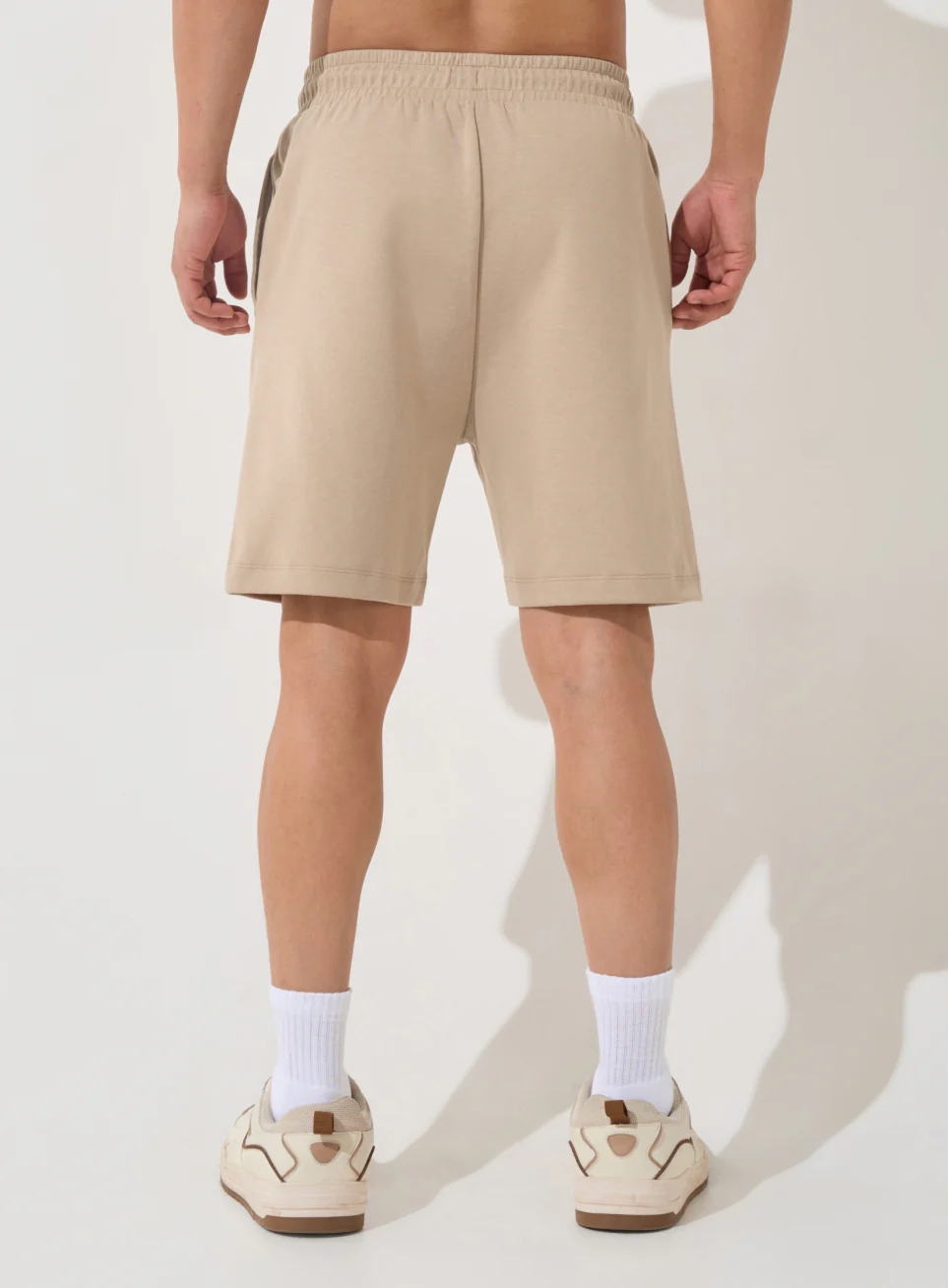 Men's Beige Ultra Luxe Tailored Shorts - Image 6