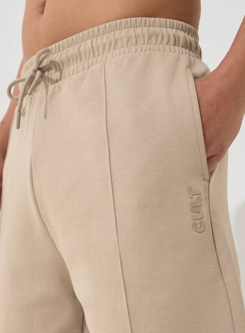Men's Beige Ultra Luxe Tailored Shorts - Image 7