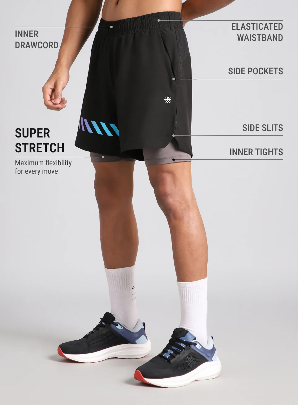 Men's Black 360 Degree Performance Shorts - Image 5