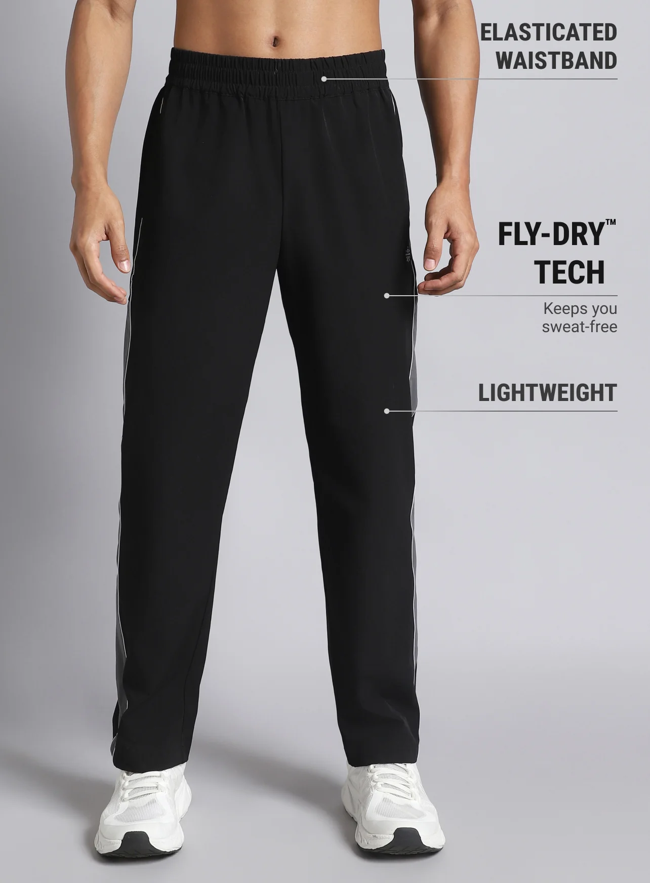 Men's Black Active Day Out Trackpants - Image 4