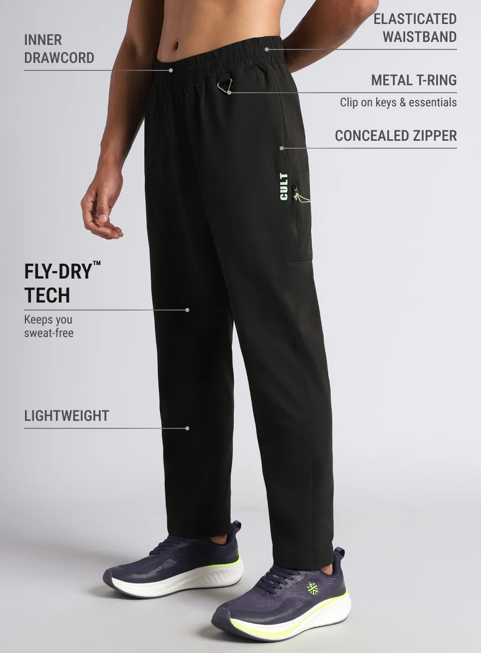 Men's Black Airport Travel Trackpants - Image 5