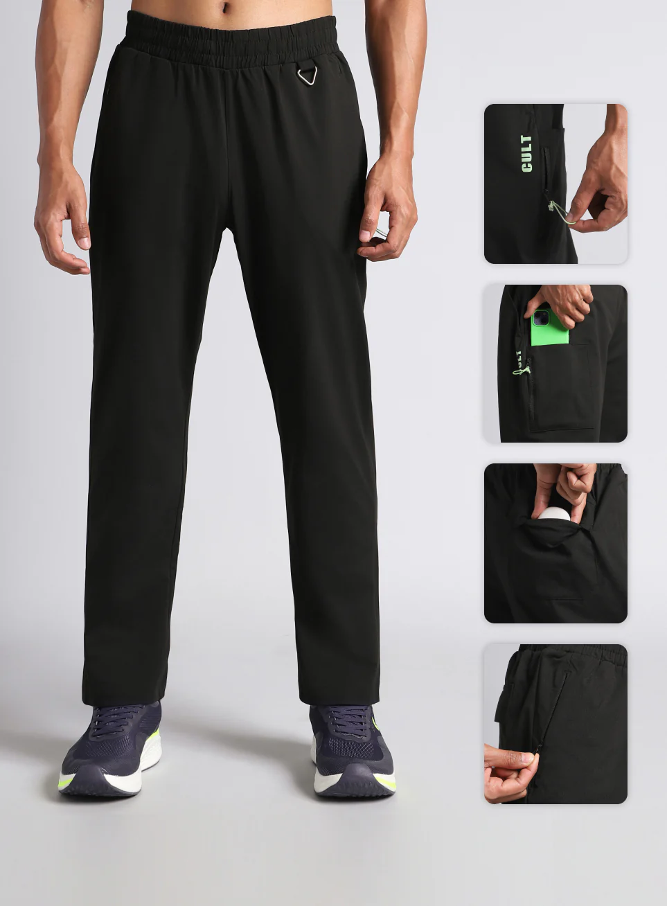 Men's Black Airport Travel Trackpants - Image 8
