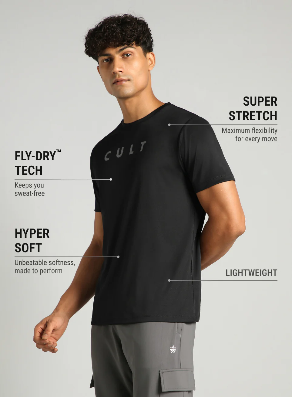 Men's Black All Day Training T-shirt - Image 5