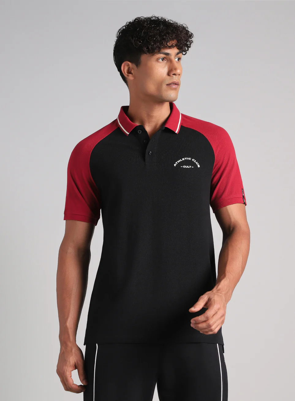 Men's Black Athletic Club Polo T-Shirt - Image 4