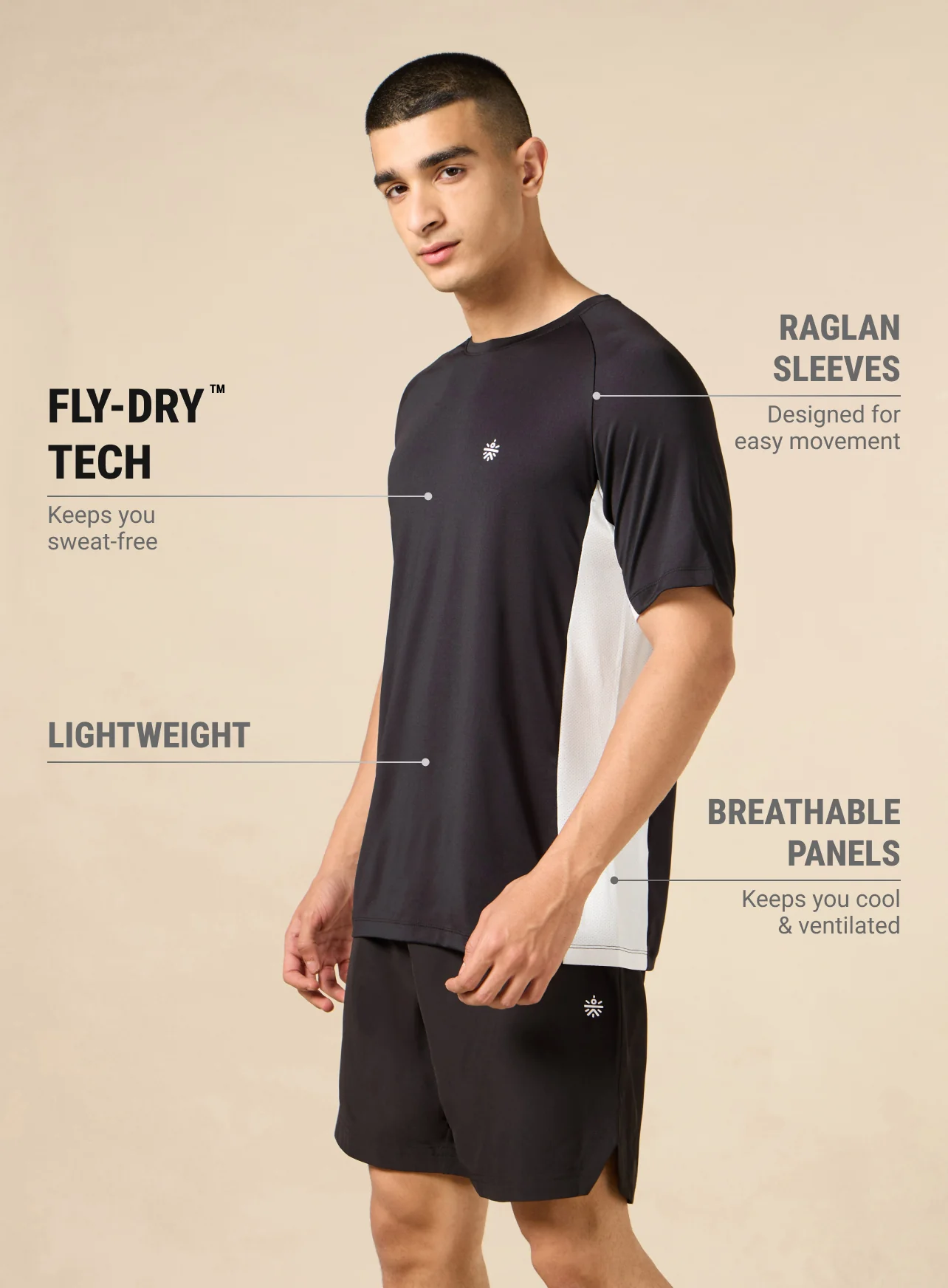 Men's Black Active Pop Performance T-shirt - Image 5