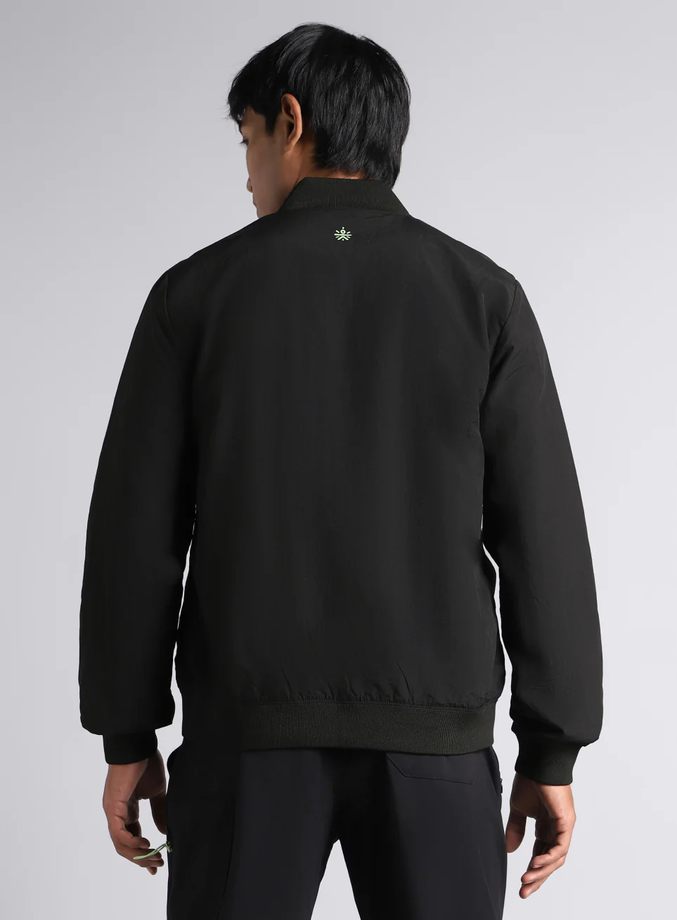 Men's Black & Green Bomber Jacket - Image 6