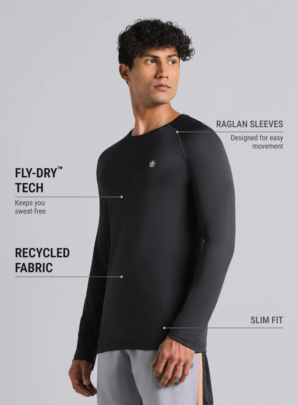 Men's Black Build Up Performance Recycled Poly T-shirt - Image 5