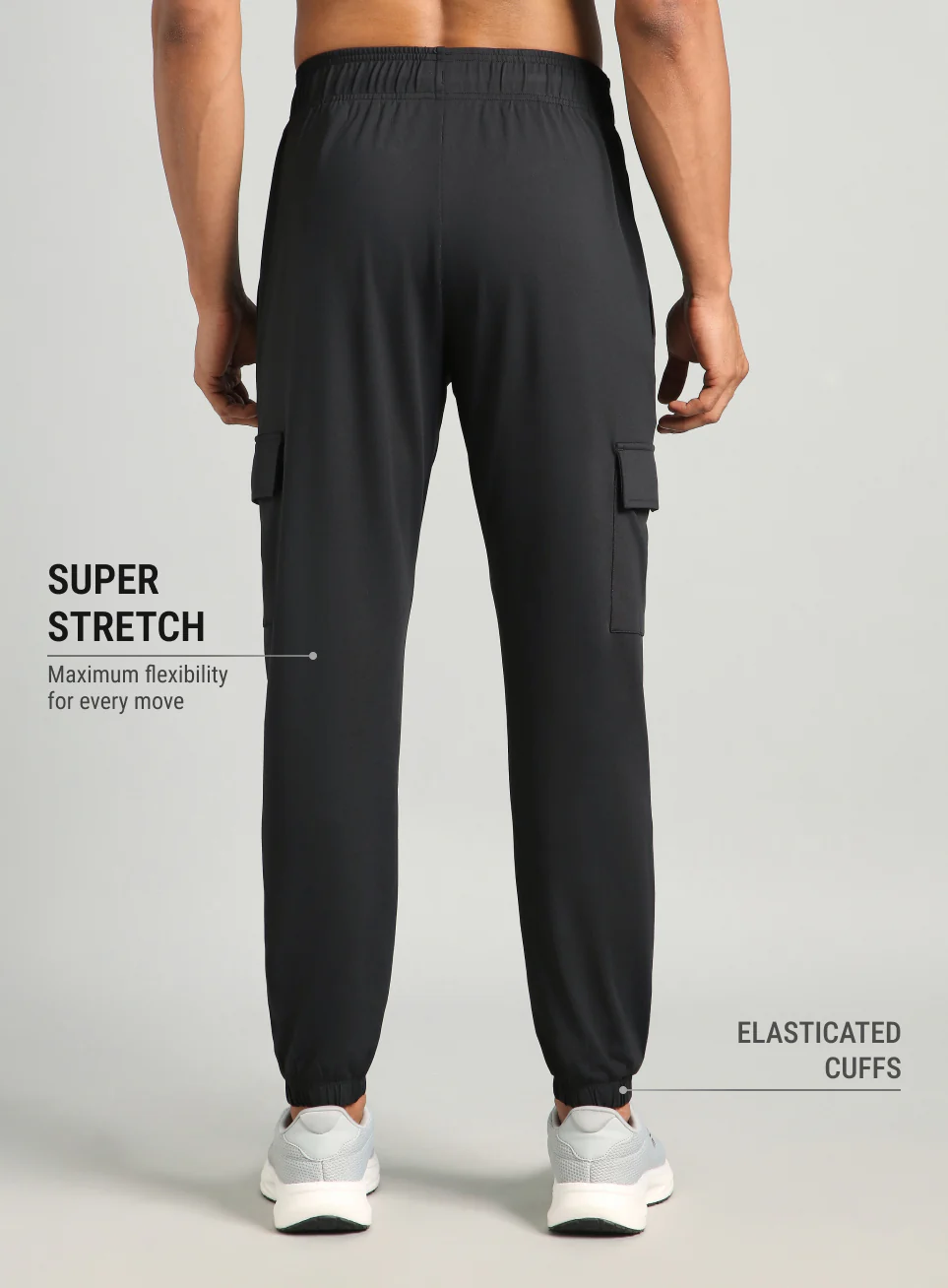 Men's Black Cargo Training Joggers - Image 6