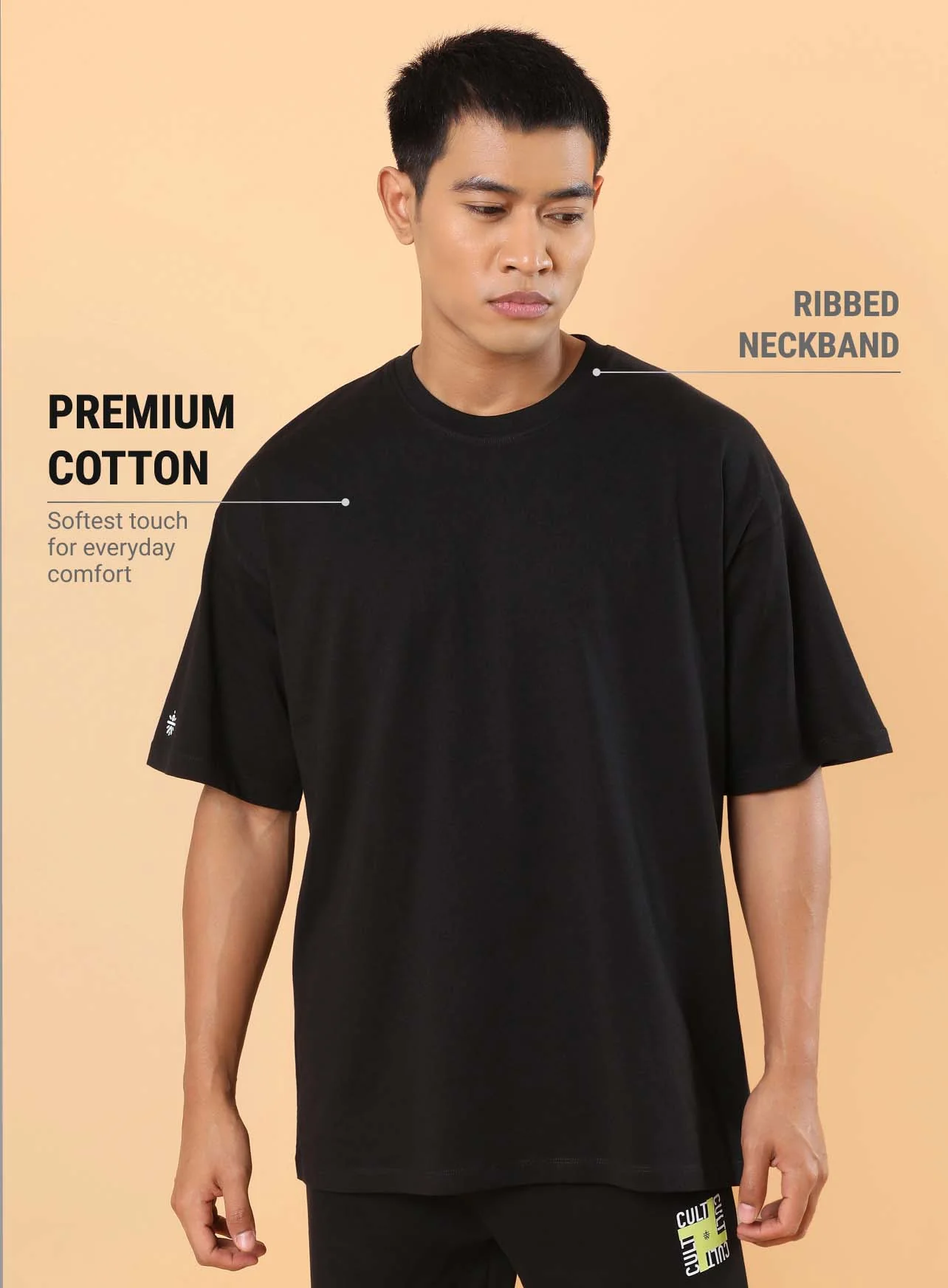 Men's Black Club Anthem Oversized fit T-shirt - Image 4