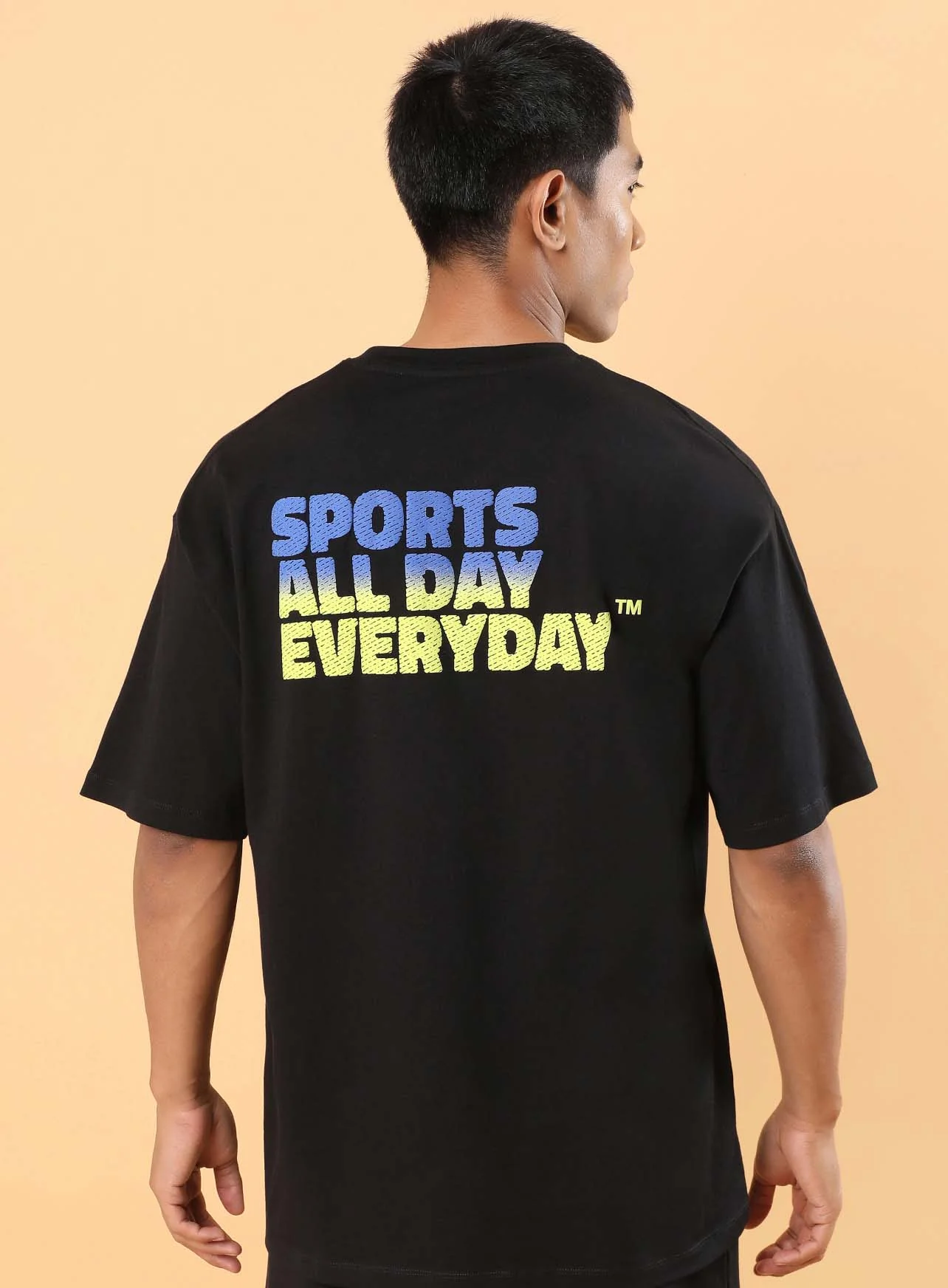 Men's Black Club Anthem Oversized fit T-shirt - Image 6