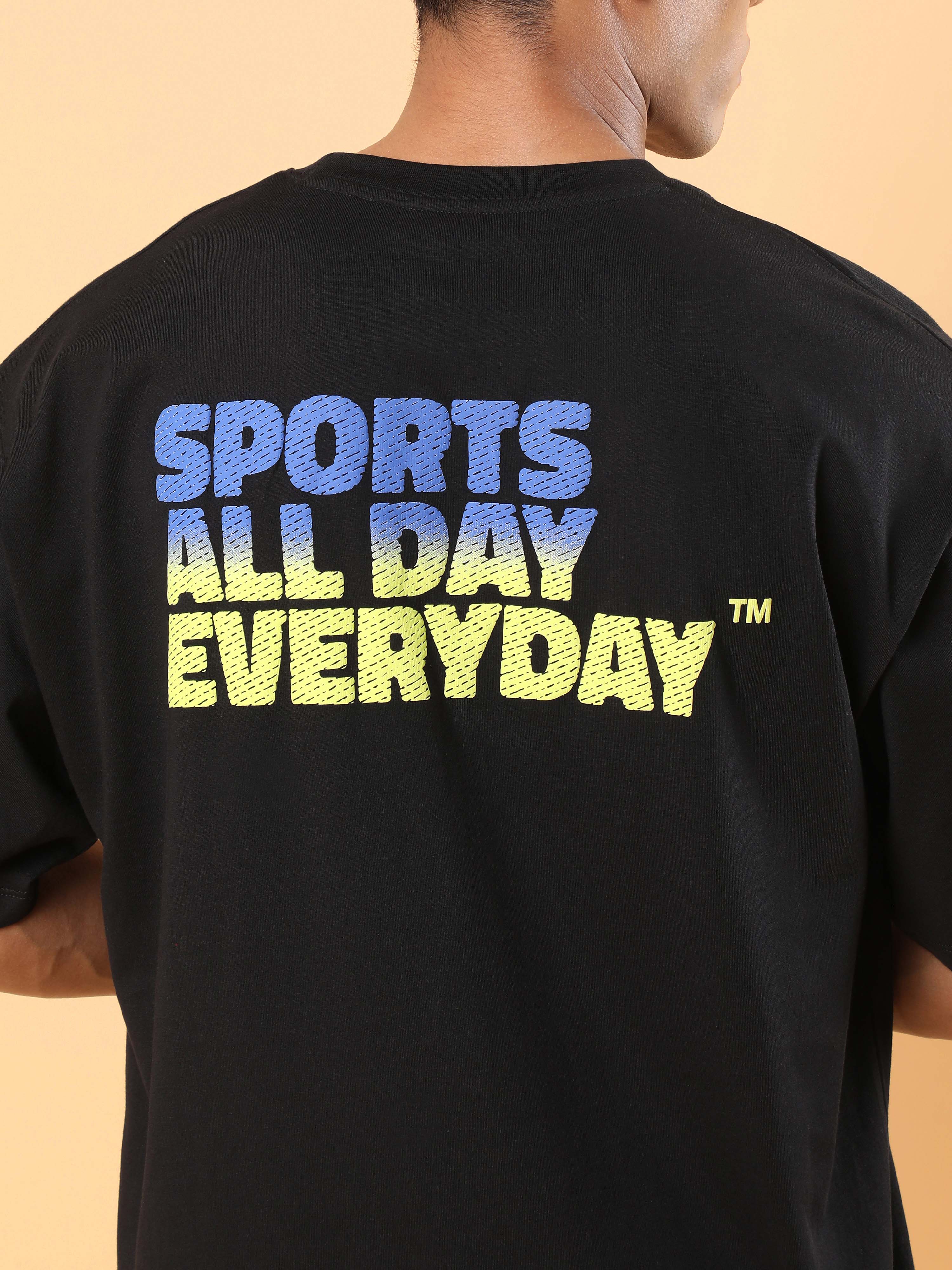 Men's Black Club Anthem Oversized fit T-shirt - Image 7