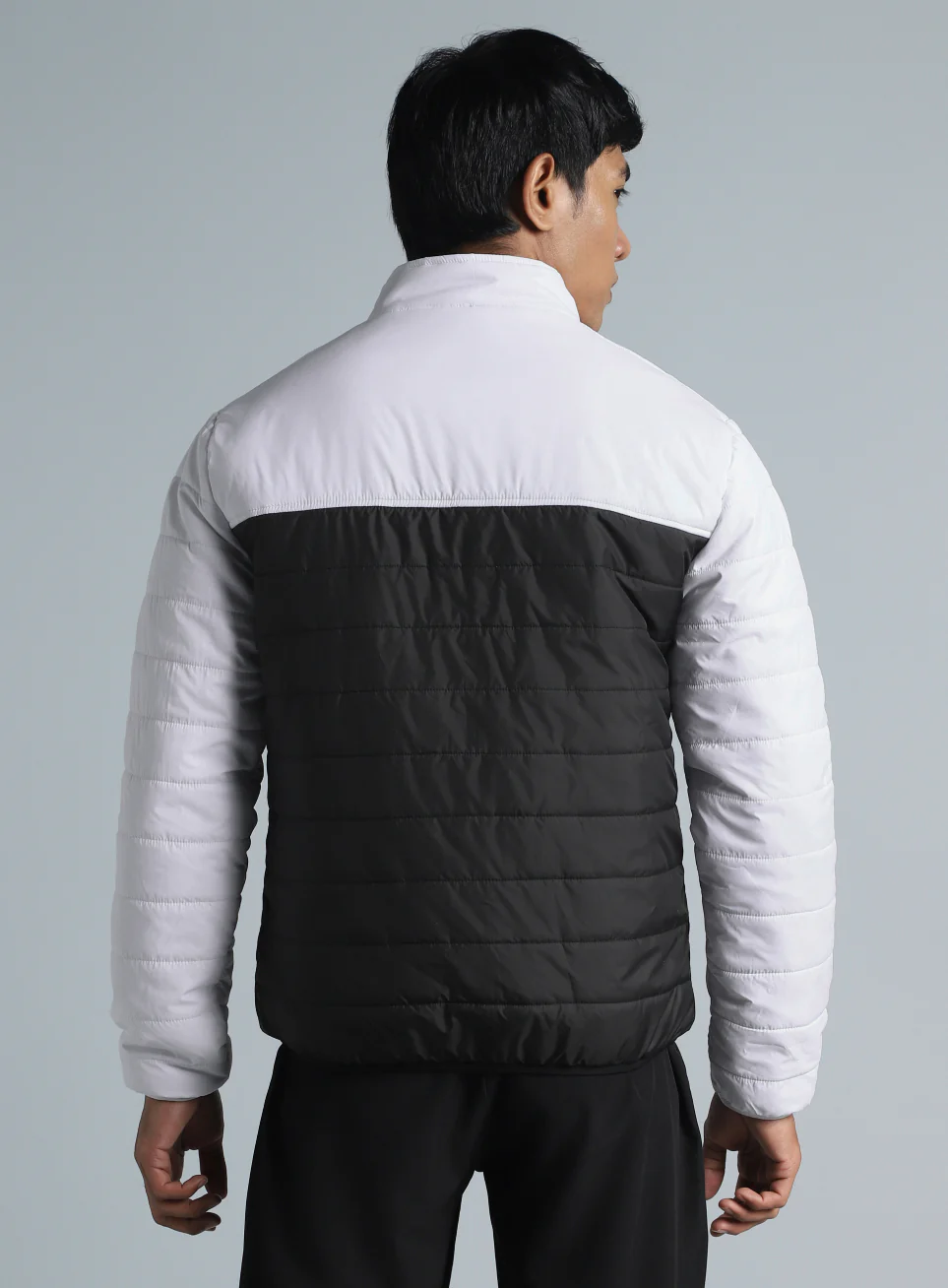 Men's Black Colorblock Puffer Jacket - Image 6