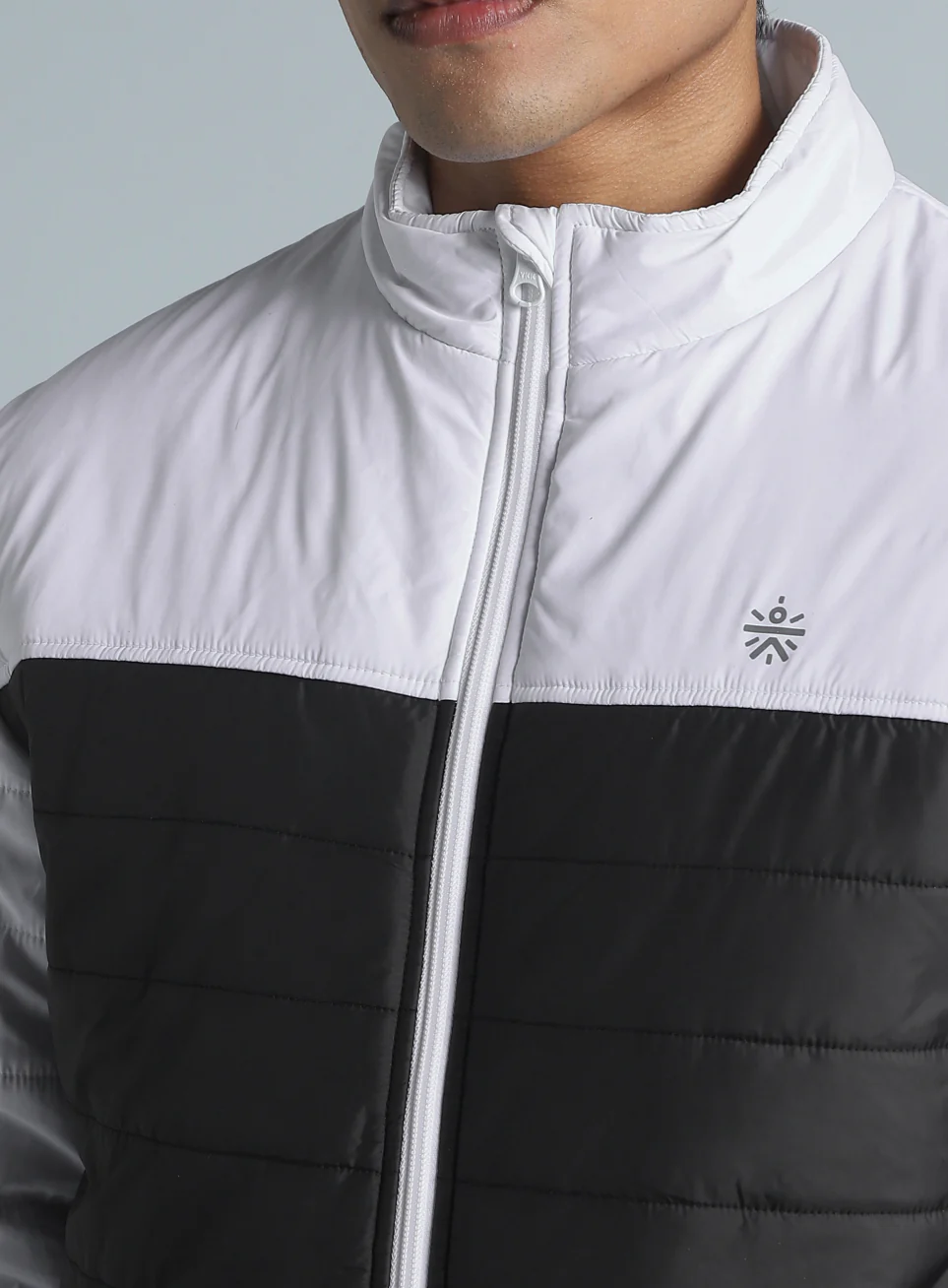 Men's Black Colorblock Puffer Jacket - Image 8