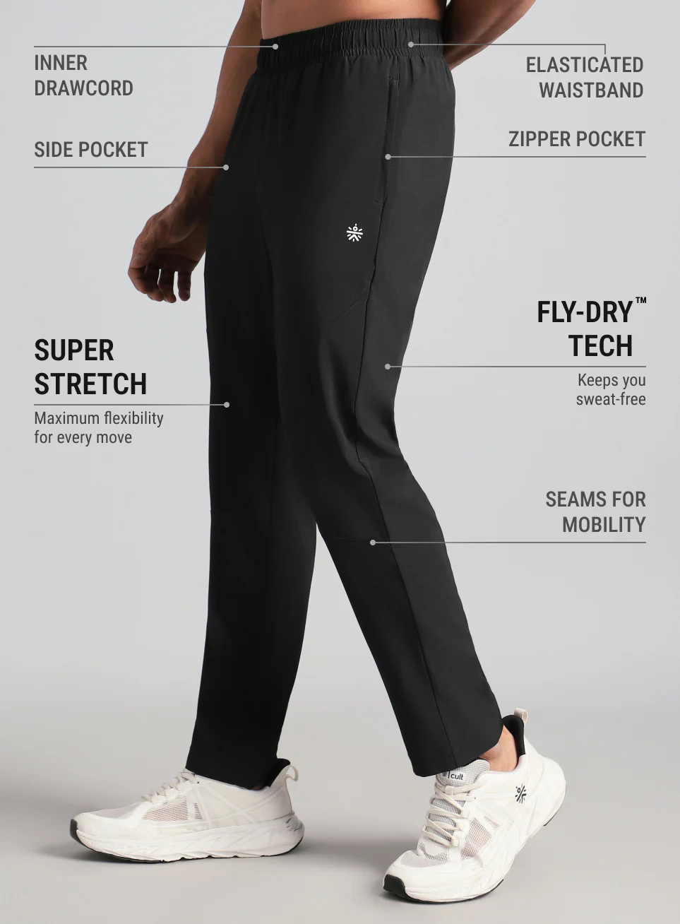 Men's Black Core Sculpt Trackpants - Image 5