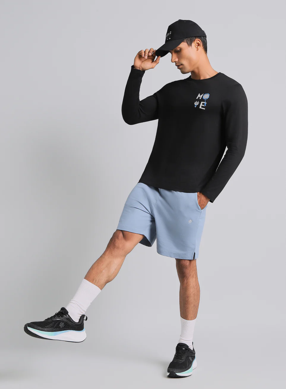 Men's Black Courtside Print Full Sleeve T-shirt - Image 2