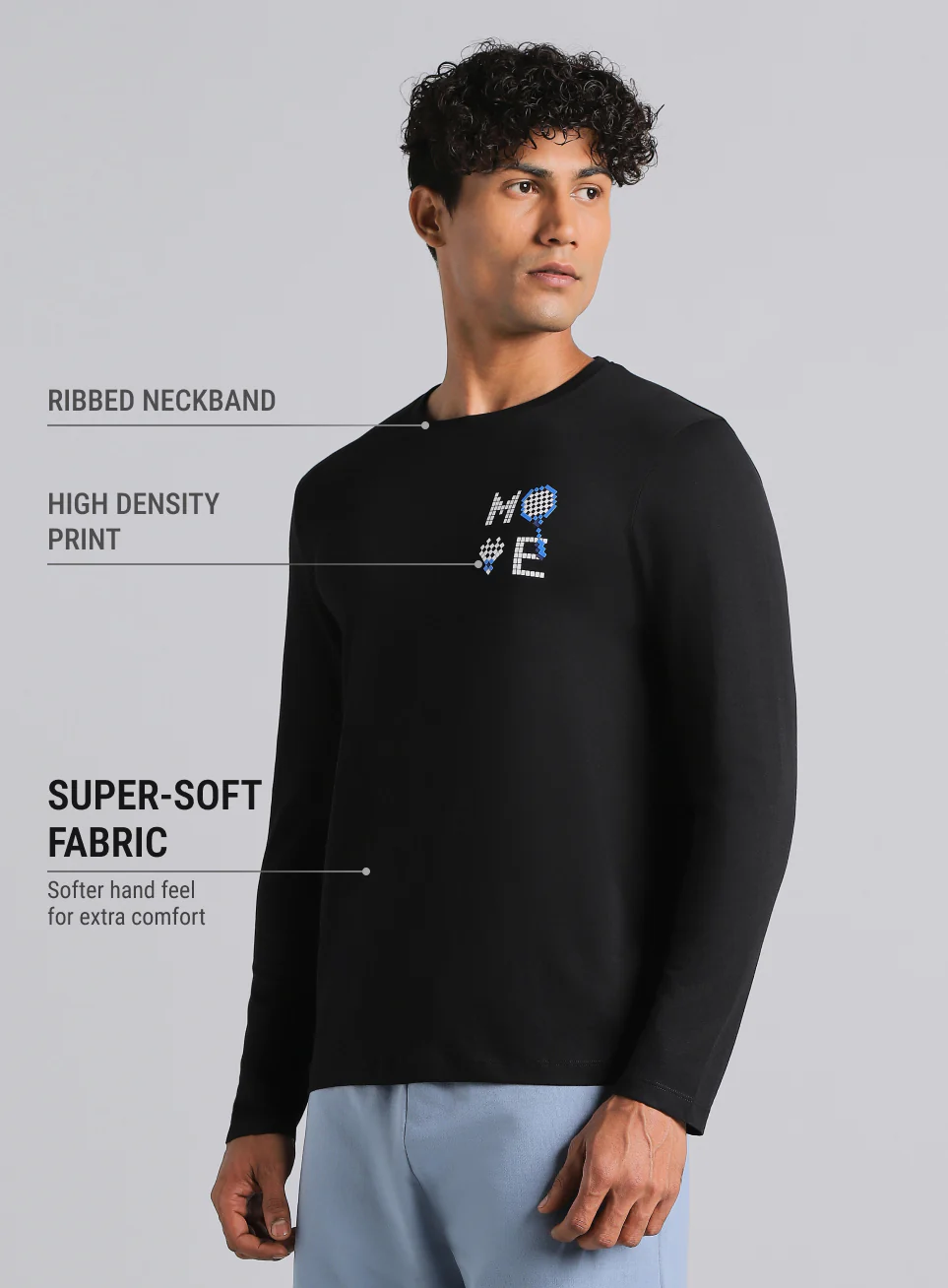 Men's Black Courtside Print Full Sleeve T-shirt - Image 5