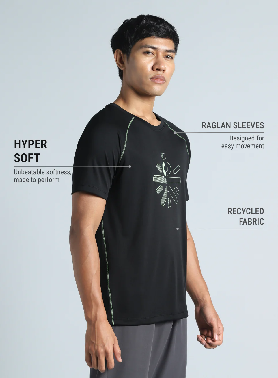 Men's Black Cult Branded Recycled Poly Performance T-shirt - Image 5