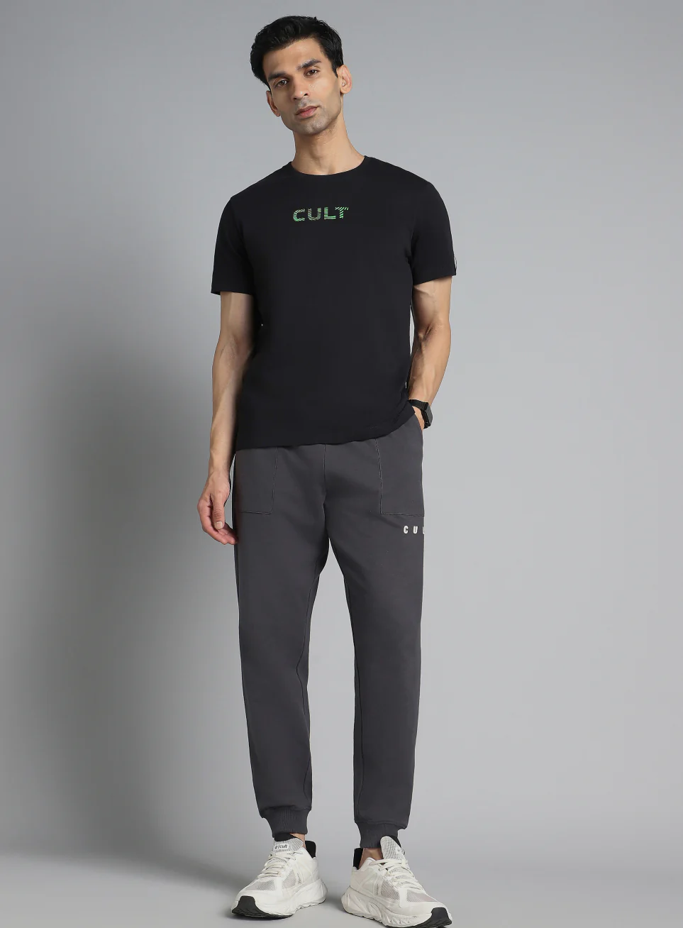 Men's Black Cult Branding Printed T-shirt - Image 3