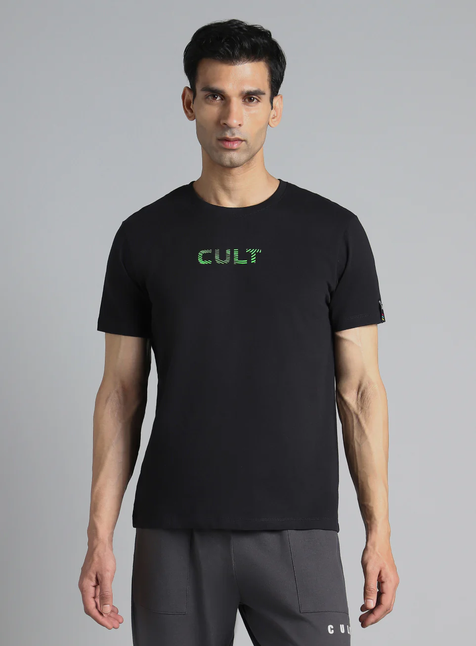 Men's Black Cult Branding Printed T-shirt - Image 4