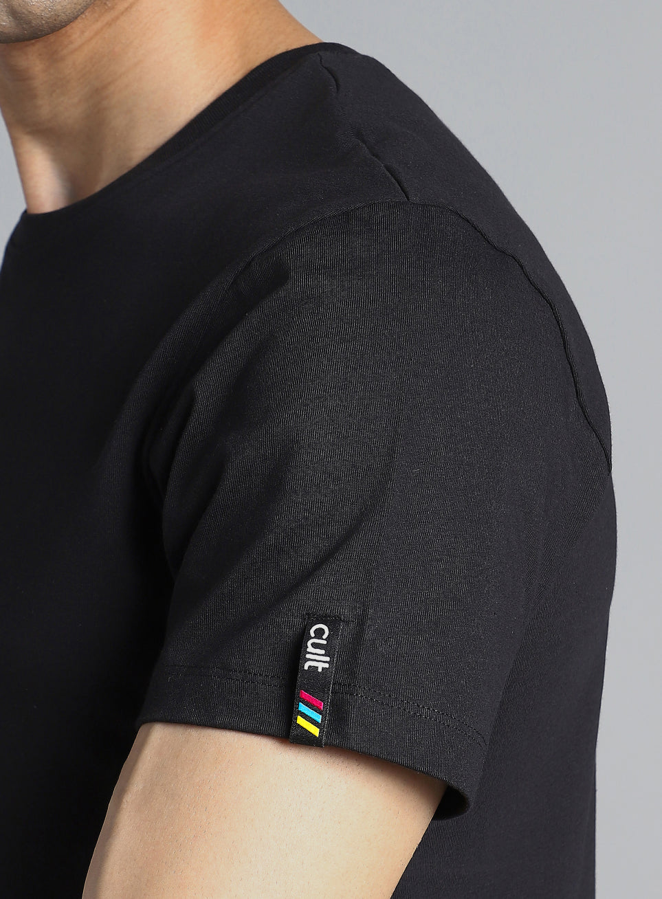Men's Black Cult Branding Printed T-shirt - Image 8