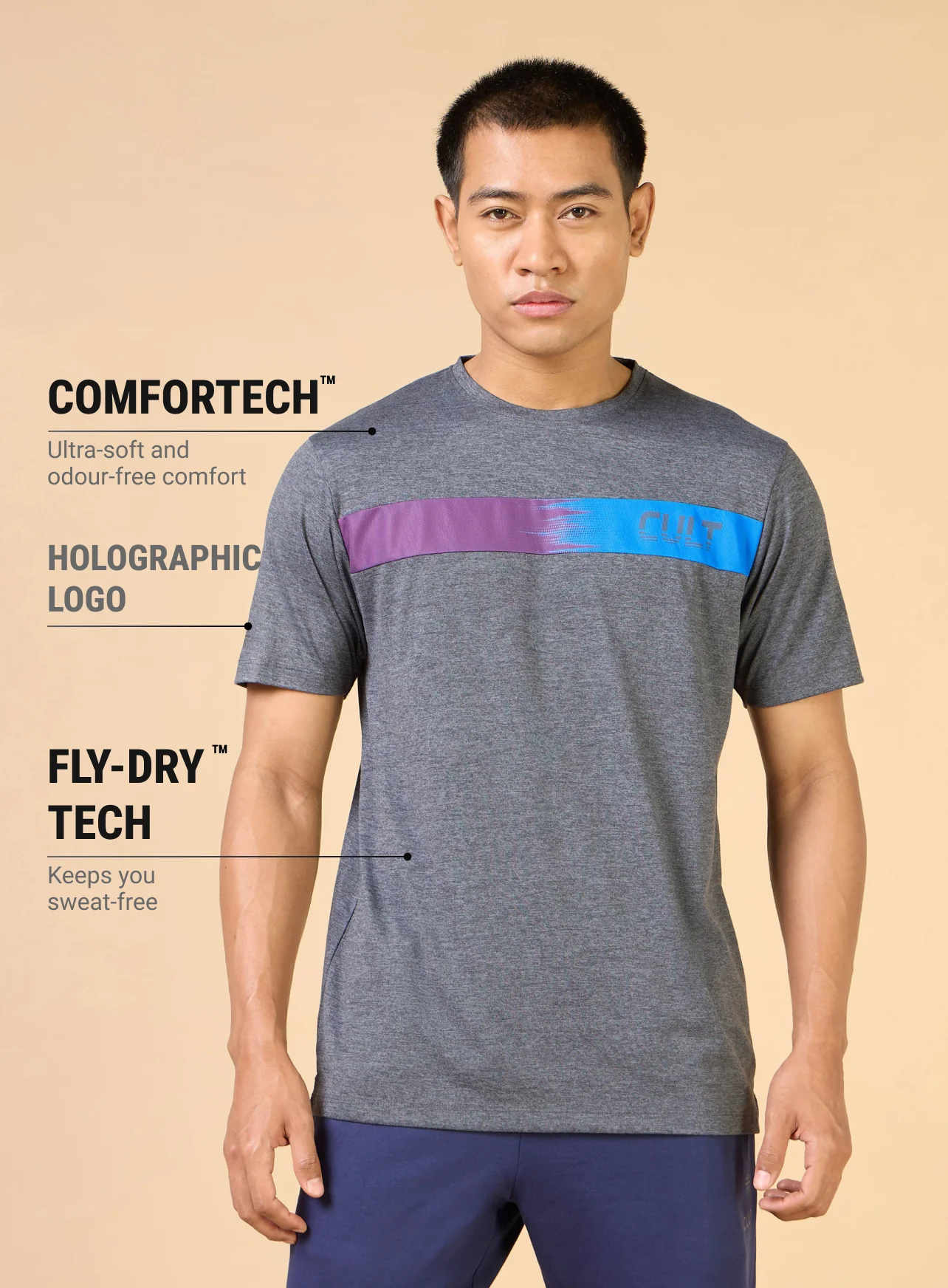 Men's Black Cult Graphic COMFORtech T-shirt - Image 4