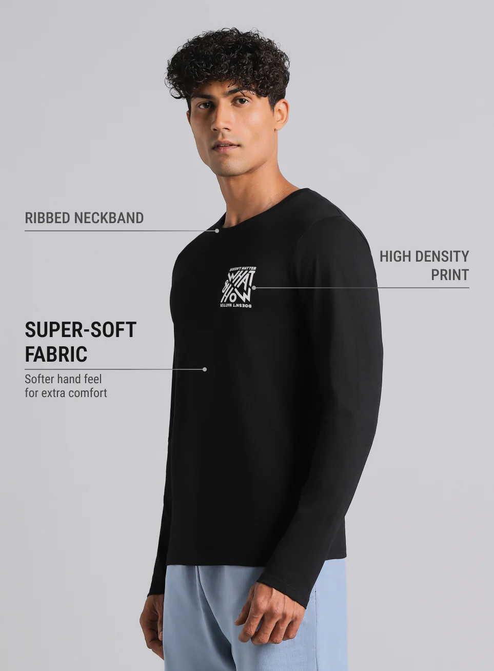 Men's Black Cult Graphic Full Sleeve T-shirt - Image 5