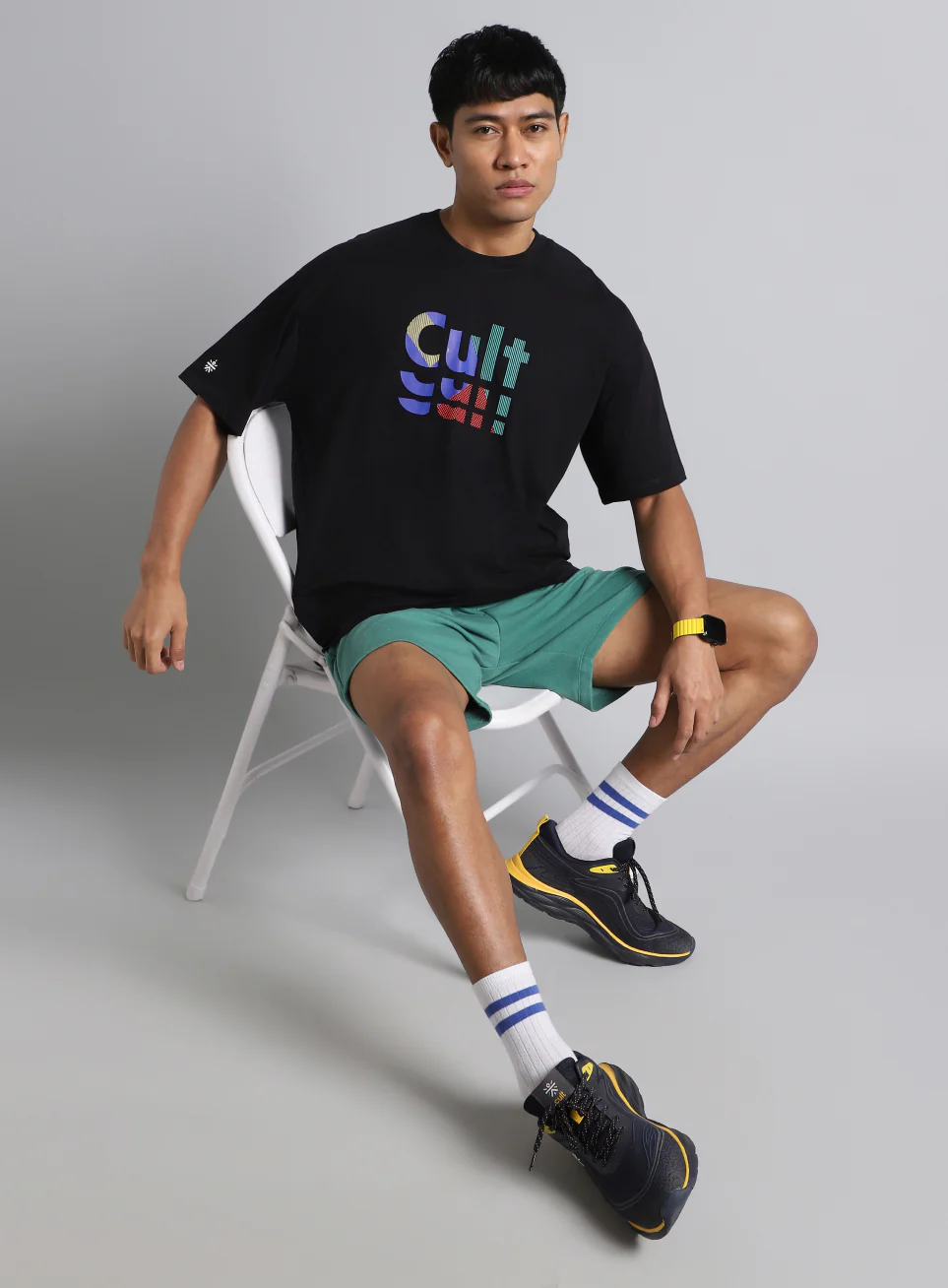 Men's Black Cult Graphic Oversized Fit T-shirt - Image 3
