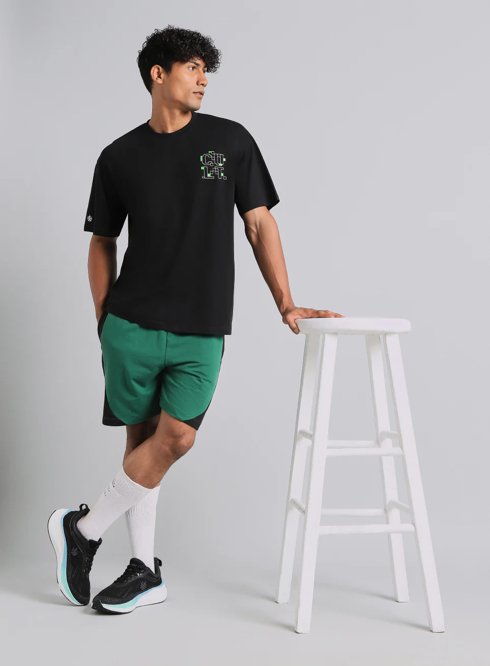 Men's Black Cult Power Play Oversized Fit T-shirt - Image 2