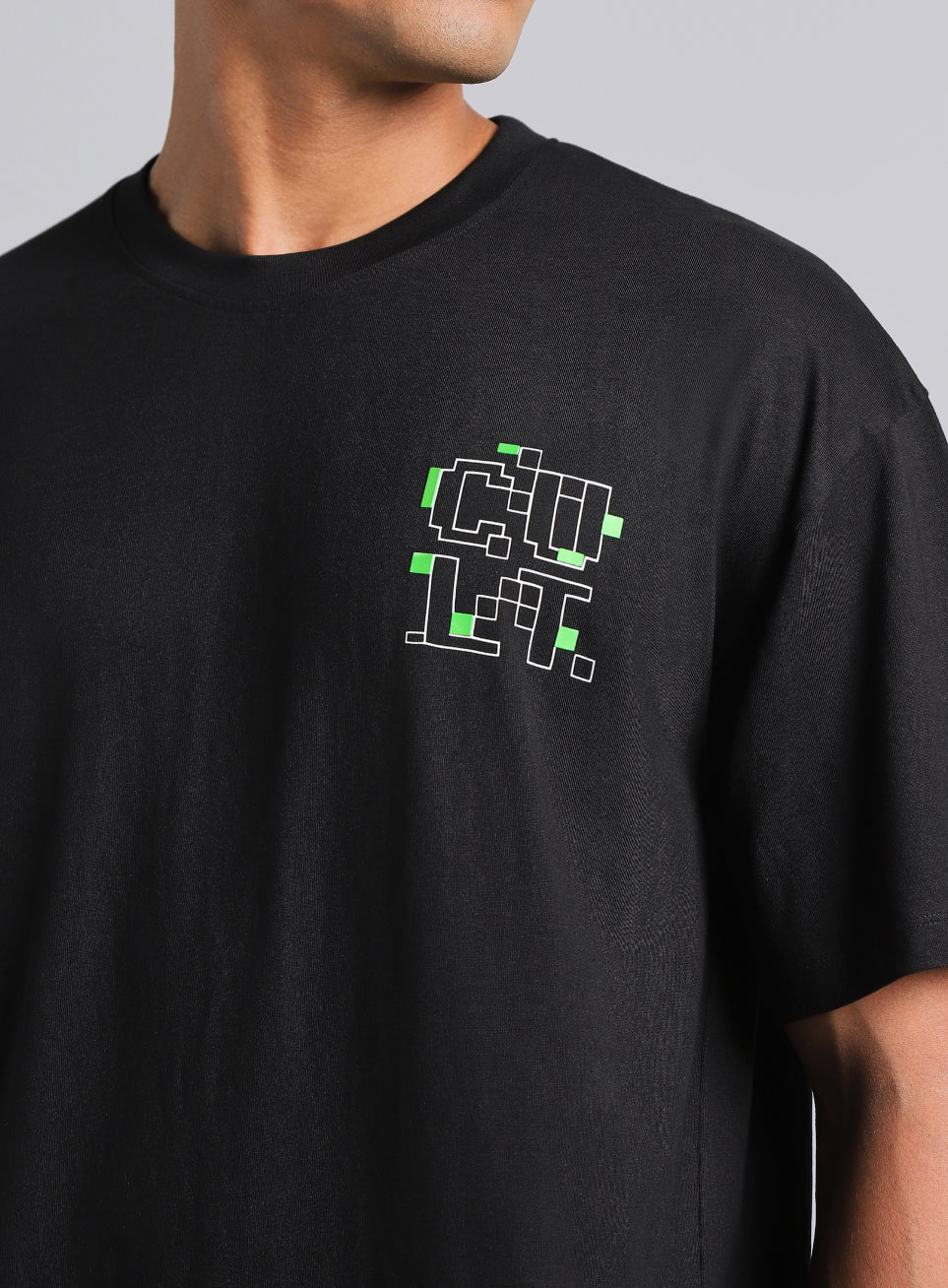 Men's Black Cult Power Play Oversized Fit T-shirt - Image 7