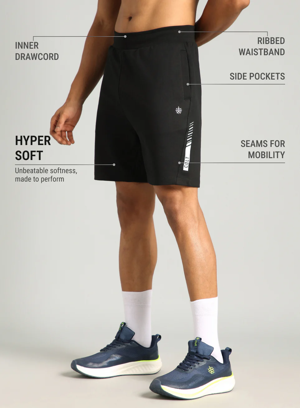 Men's Black Cult Power-Up Training Shorts - Image 5