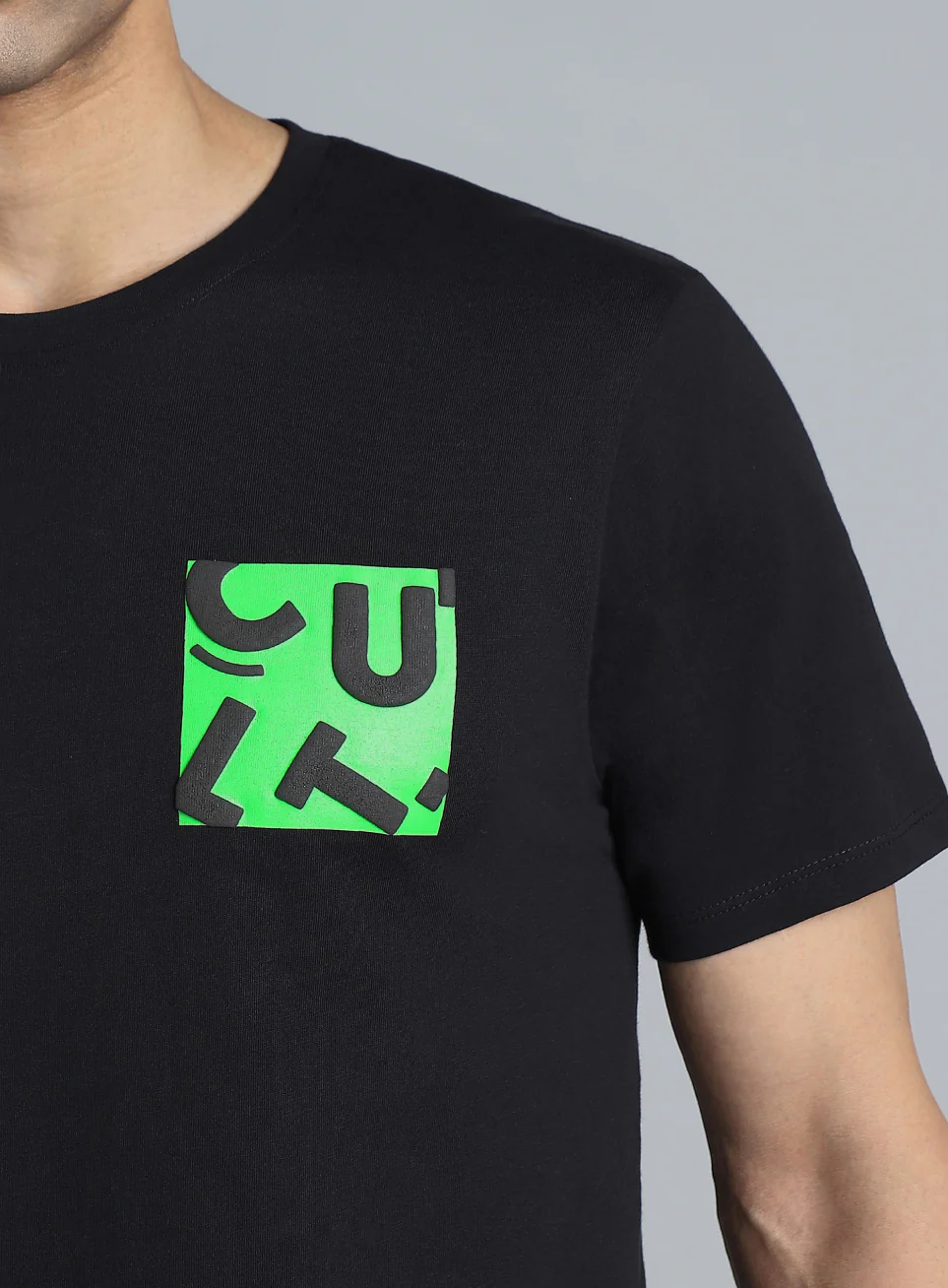 Men's Black Cult Print Graphic T-shirt - Image 7