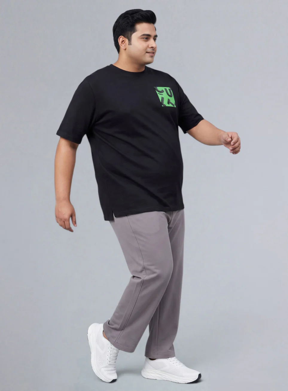 Men's Black Cult Print Plus Size Graphic T-shirt - Image 2