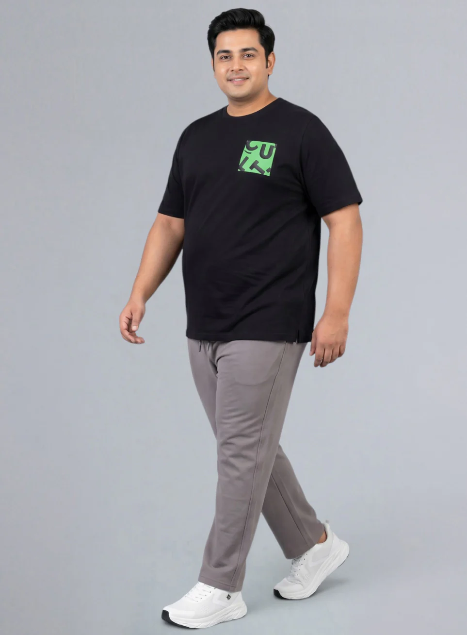 Men's Black Cult Print Plus Size Graphic T-shirt - Image 3