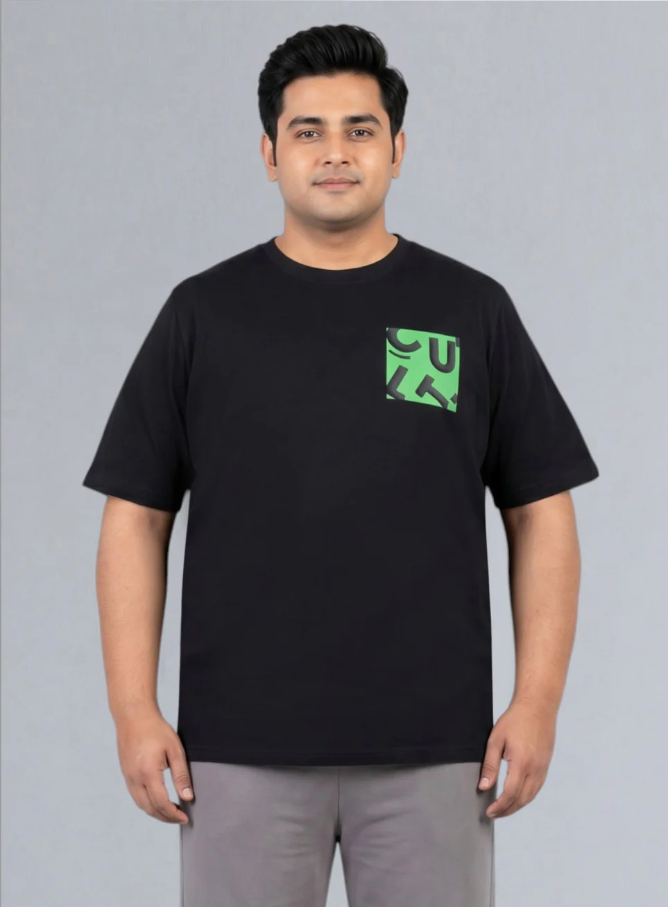 Men's Black Cult Print Plus Size Graphic T-shirt - Image 4