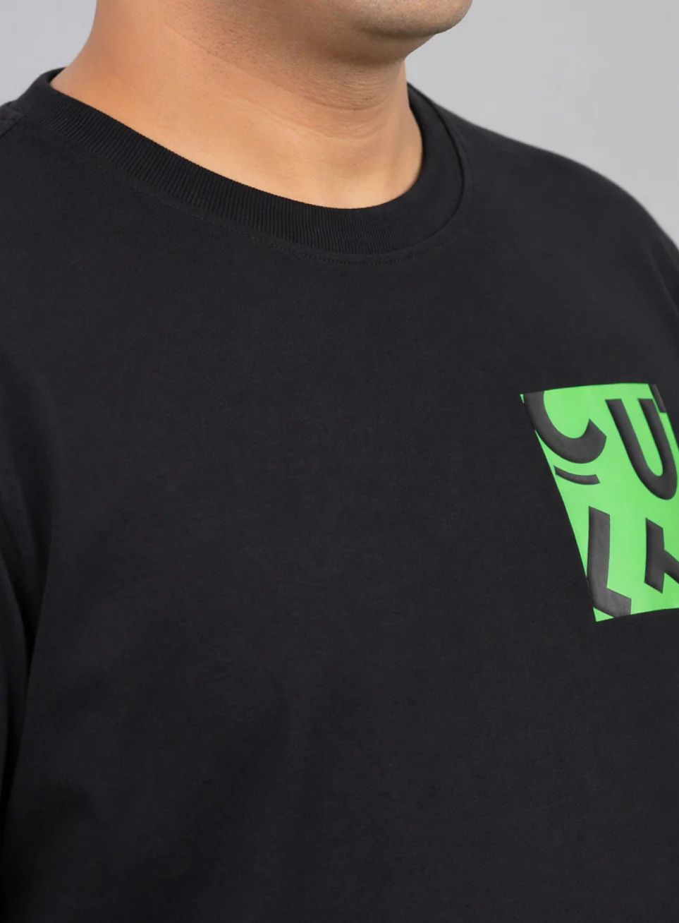 Men's Black Cult Print Plus Size Graphic T-shirt - Image 7